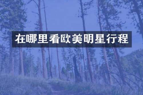 在哪里看欧美明星行程