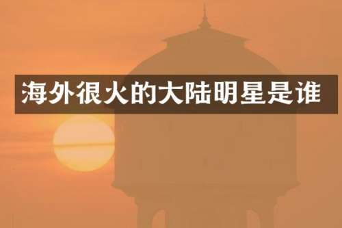 海外很火的大陆明星是谁