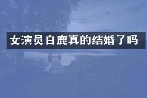 女演员白鹿真的结婚了吗