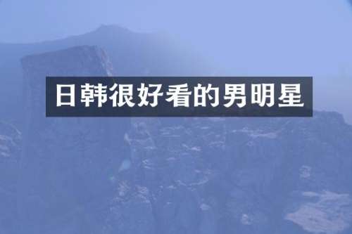日韩很好看的男明星