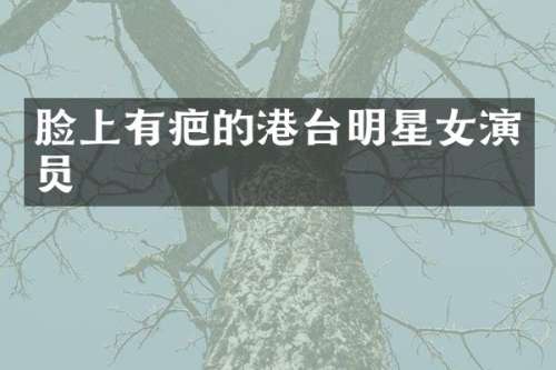 脸上有疤的港台明星女演员