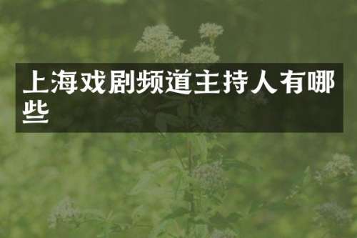上海戏剧频道主持人有哪些