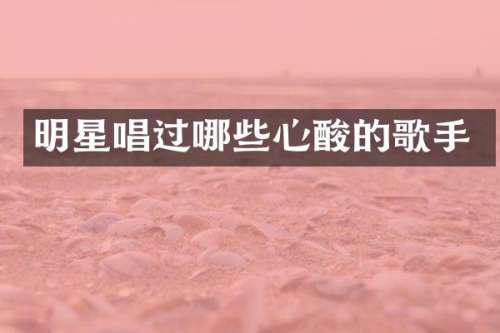 明星唱过哪些心酸的歌手