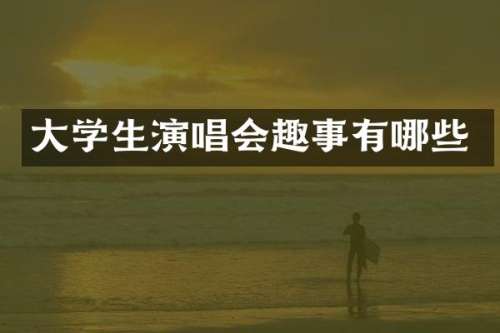 大学生演唱会趣事有哪些