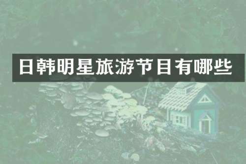 日韩明星旅游节目有哪些