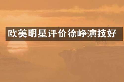 欧美明星评价徐峥演技好
