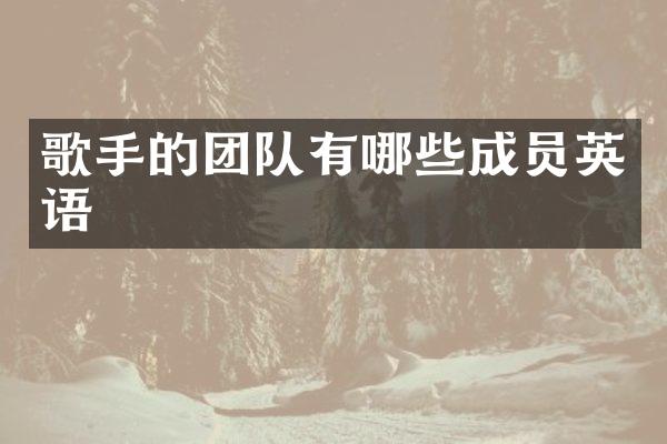 歌手的团队有哪些成员英语