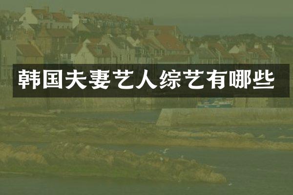 韩国夫妻艺人综艺有哪些