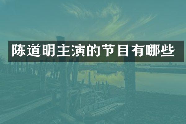陈道明主演的节目有哪些
