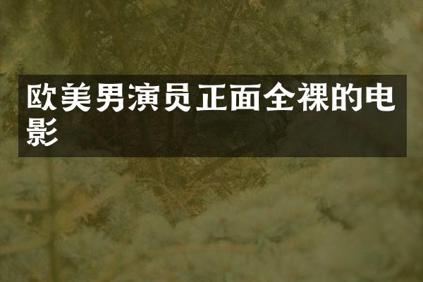 欧美男演员正面的电影