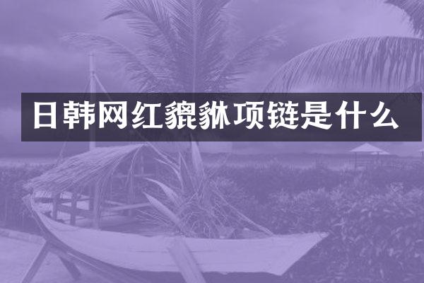 日韩网红貔貅项链是什么