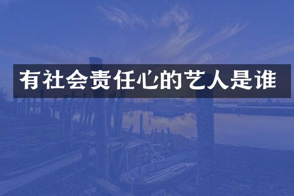有社会责任心的艺人是谁