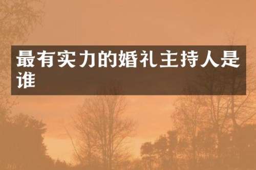 最有实力的婚礼主持人是谁