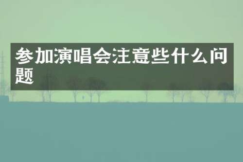 参加演唱会注意些什么问题
