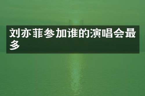 刘亦菲参加谁的演唱会最多