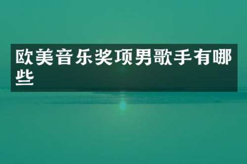 欧美音乐奖项男歌手有哪些