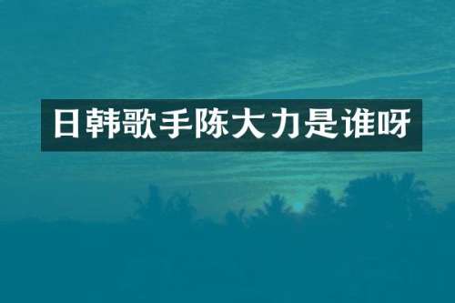日韩歌手陈大力是谁呀