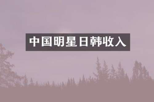 中国明星日韩收入