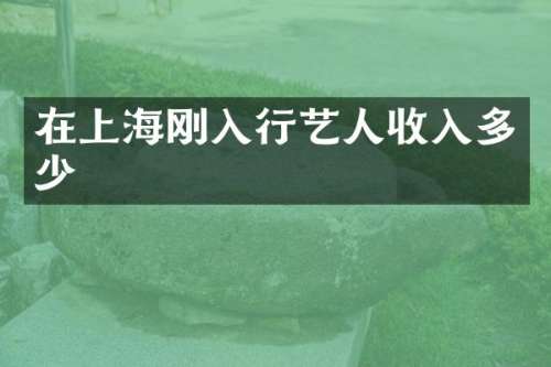 在上海刚入行艺人收入多少