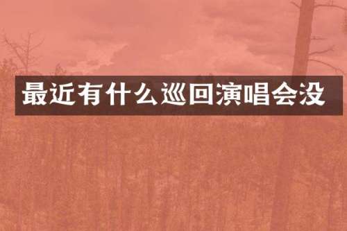 最近有什么巡回演唱会没