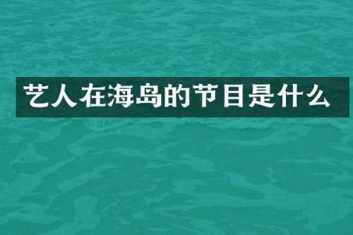 艺人在海岛的节目是什么