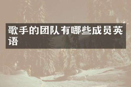 歌手的团队有哪些成员英语