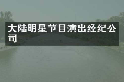 大陆明星节目演出经纪公司