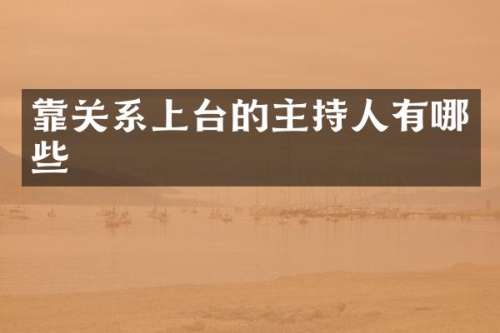 靠关系上台的主持人有哪些