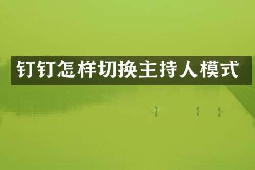 钉钉怎样切换主持人模式