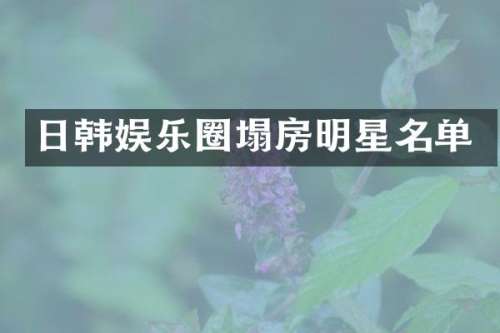 日韩娱乐圈塌房明星名单