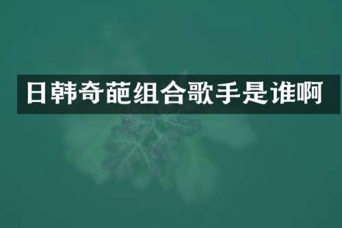 日韩奇葩组合歌手是谁啊