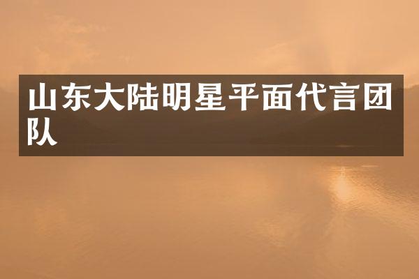 山东大陆明星平面代言团队