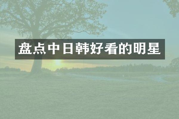 盘点中日韩好看的明星
