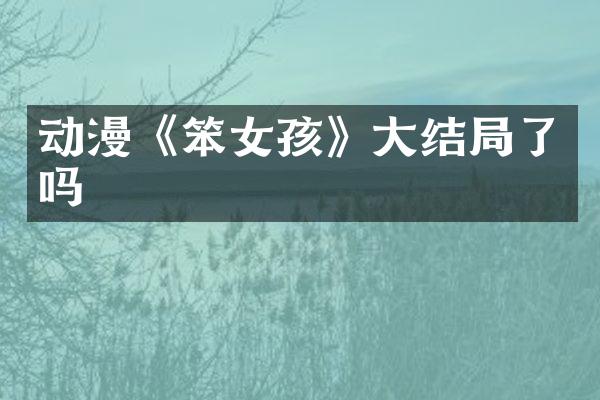 动漫《笨女孩》大结局了吗