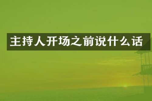 主持人开场之前说什么话