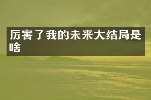 厉害了我的未来大结局是啥