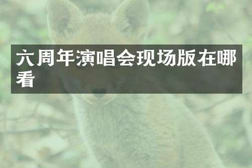六周年演唱会现场版在哪看