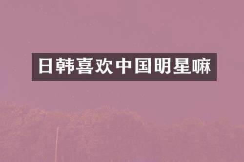 日韩喜欢中国明星嘛
