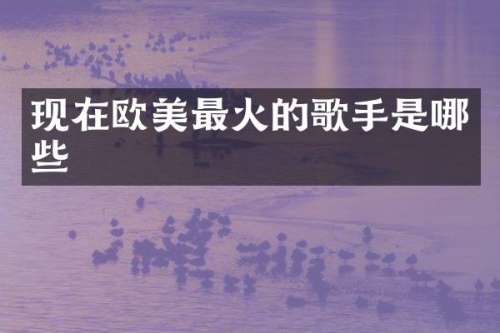 现在欧美最火的歌手是哪些