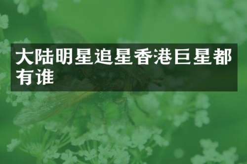 大陆明星追星香港巨星都有谁