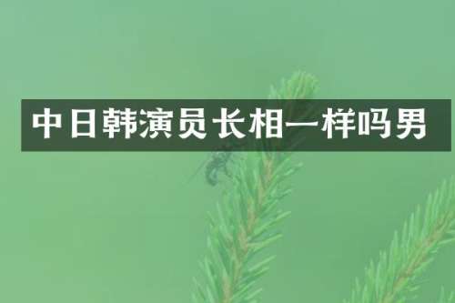 中日韩演员长相一样吗男