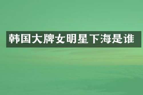 韩国大牌女明星下海是谁