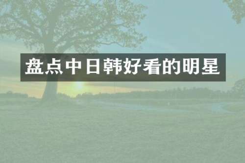 盘点中日韩好看的明星