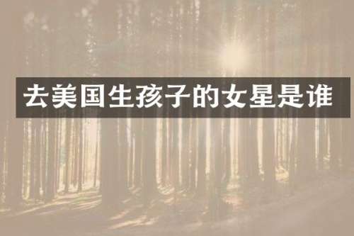 去美国生孩子的女星是谁