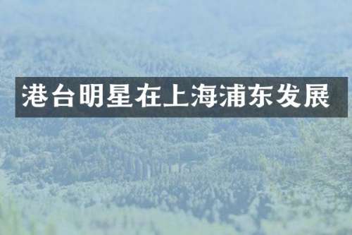 港台明星在上海浦东发展