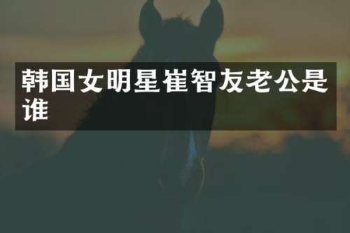 韩国女明星崔智友老公是谁