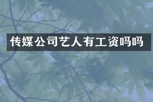 传媒公司艺人有工资吗吗