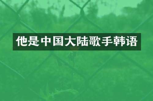 他是中国大陆歌手韩语