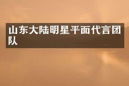 山东大陆明星平面代言团队