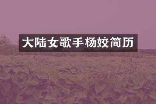 大陆女歌手简历